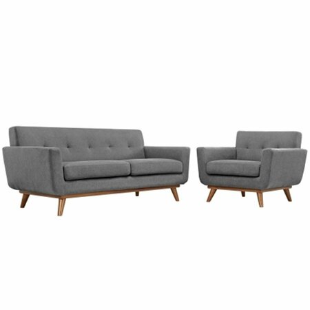 EAST END IMPORTS Engage Armchair and Loveseat Set of 2- Gray EEI-1346-GRY